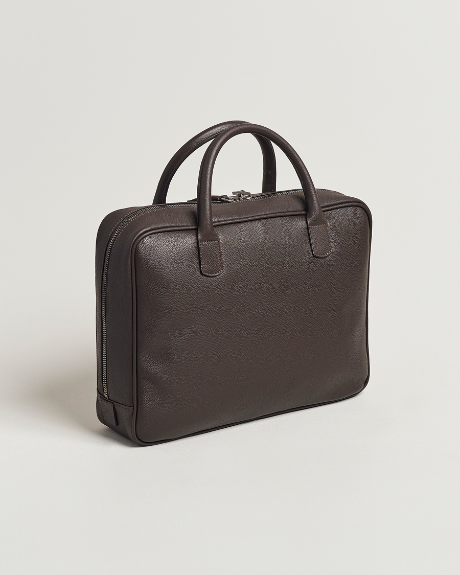 Herren | Taschen | Anderson's | Full Grain Leather Briefcase Dark Brown