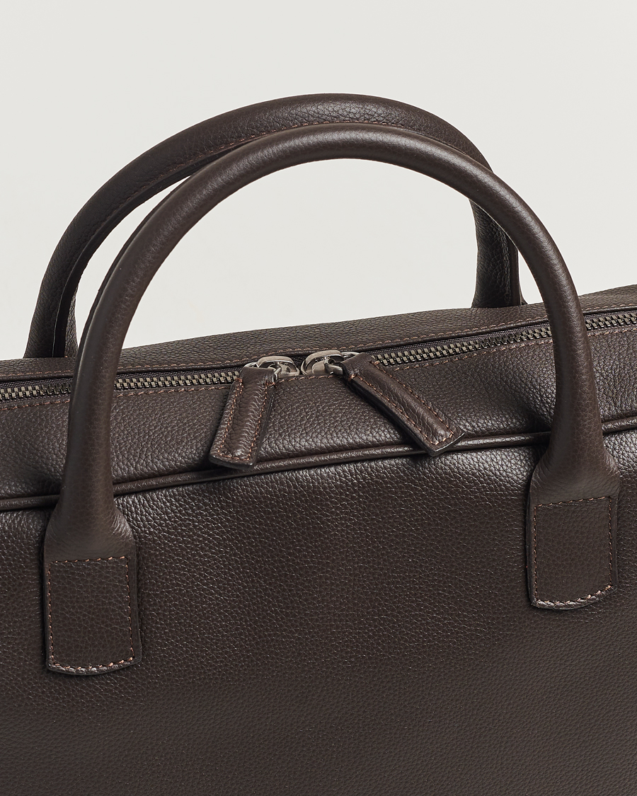 Herren | Taschen | Anderson's | Full Grain Leather Briefcase Dark Brown
