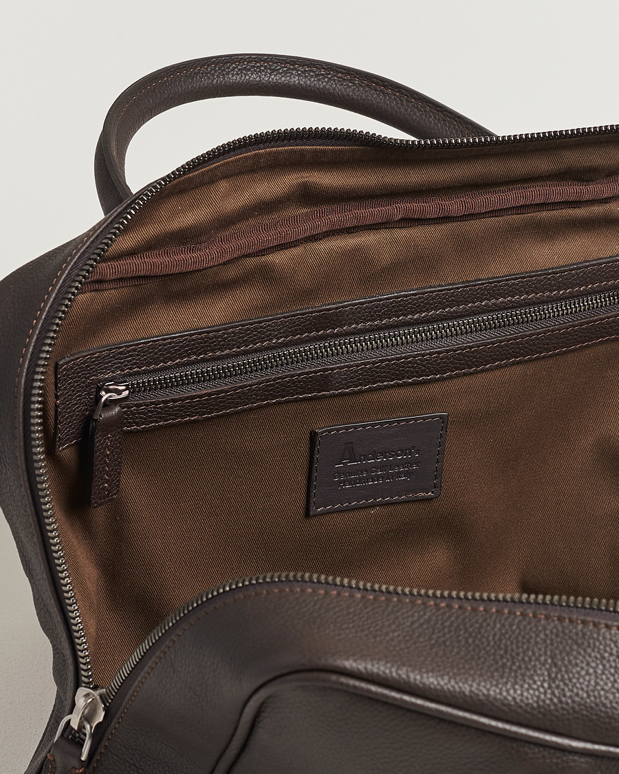 Herren | Taschen | Anderson's | Full Grain Leather Briefcase Dark Brown