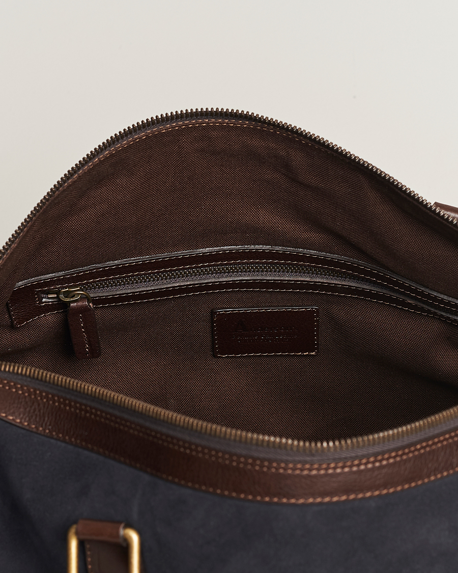 Herren | Taschen | Anderson's | Boston Suede Weekendbag Navy/Brown