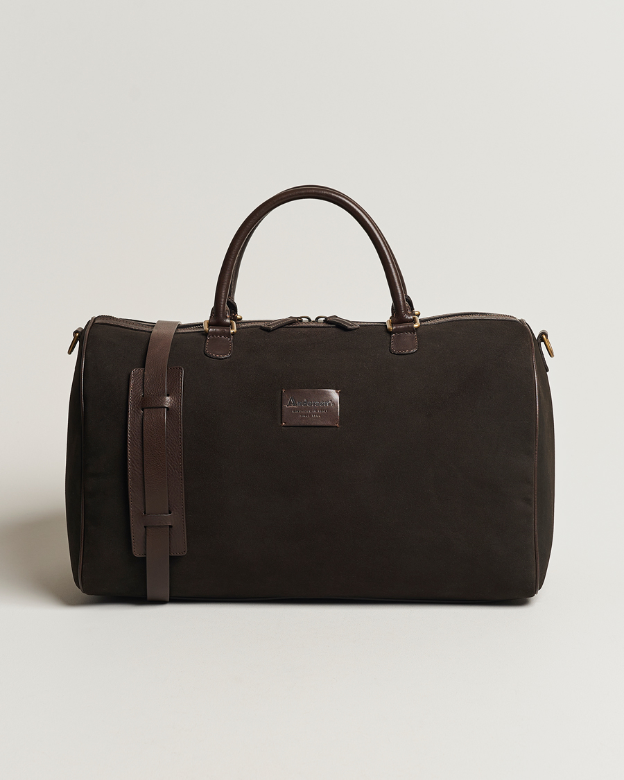 Herren | Taschen | Anderson's | Boston Suede Weekendbag Brown/Brown