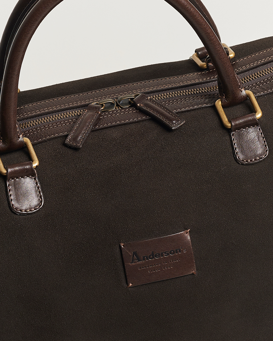 Herren | Taschen | Anderson's | Boston Suede Weekendbag Brown/Brown