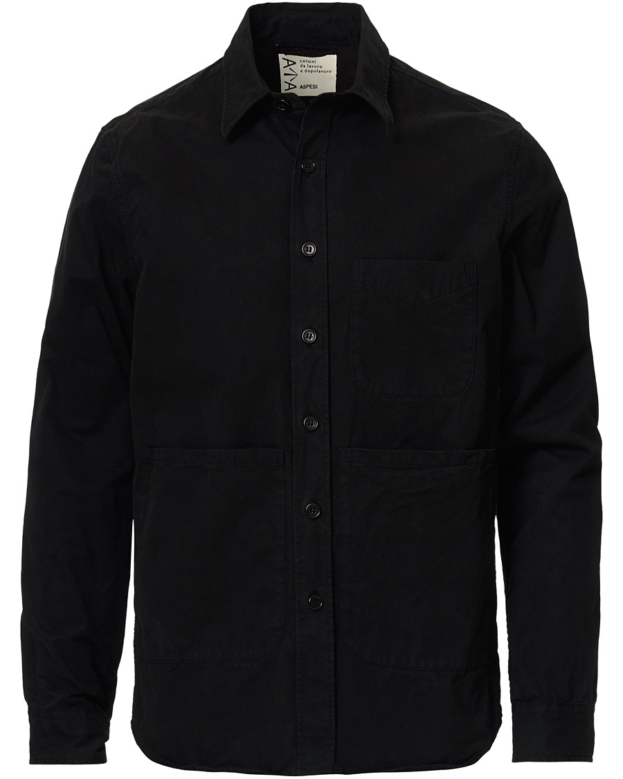 Herren | Hemden | Aspesi | Cotton Shirt Jacket Black