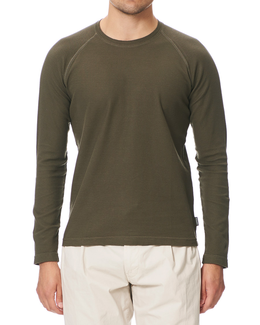 Herren | T-Shirts | Aspesi | Long Sleeve Raglan T-Shirt Military