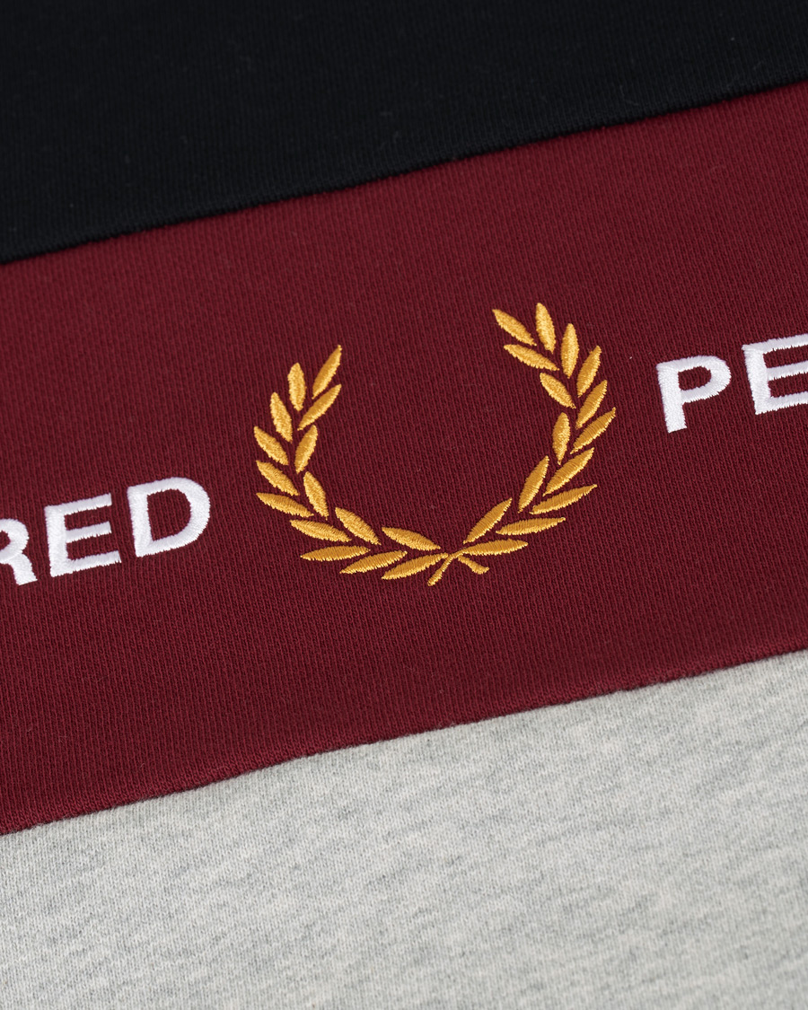 Herren | Pullover | Fred Perry | Embroidered Panel Sweatshirt Marl Grey