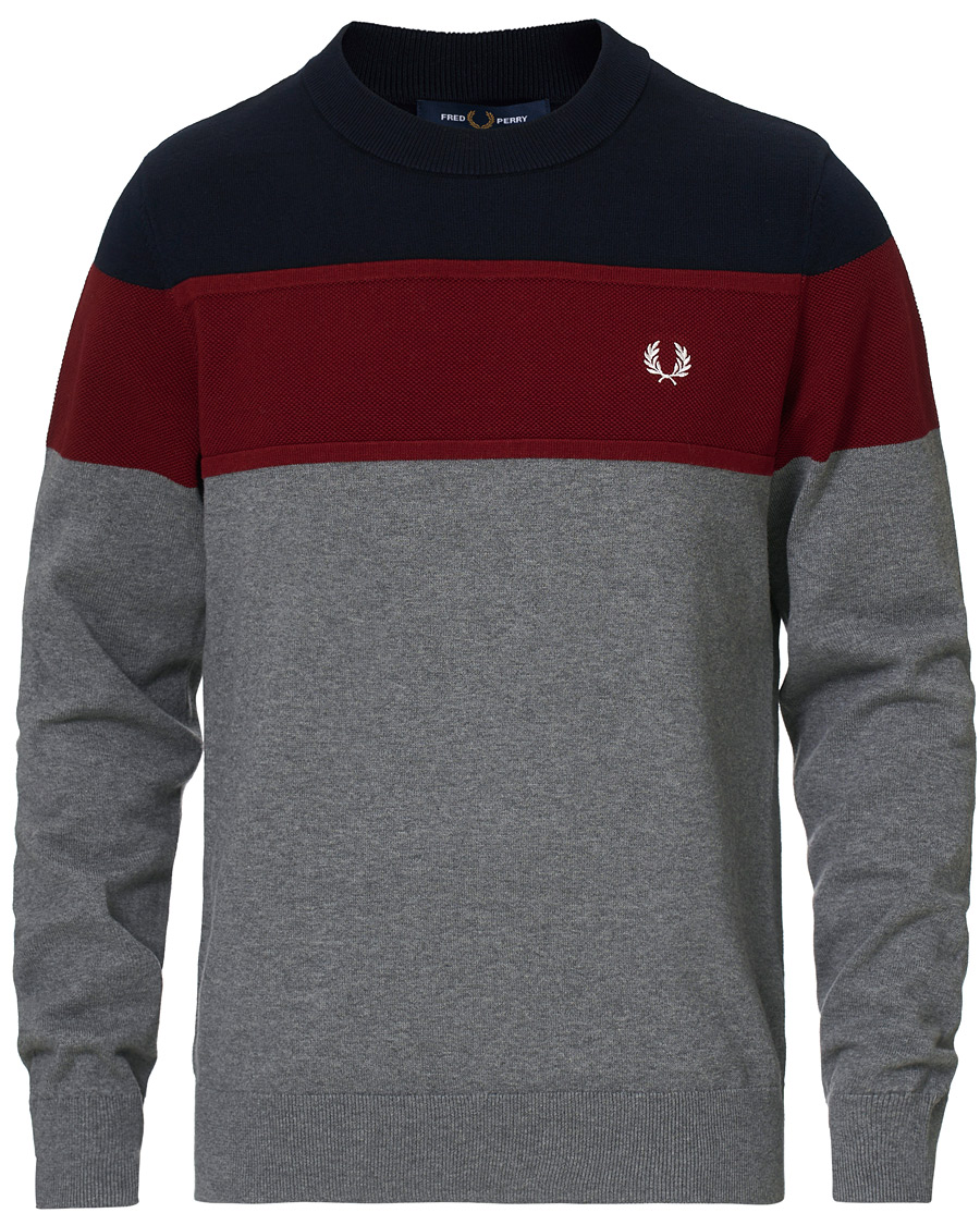 Herren | Pullover | Fred Perry | Panelled Jumper Steel Marl L