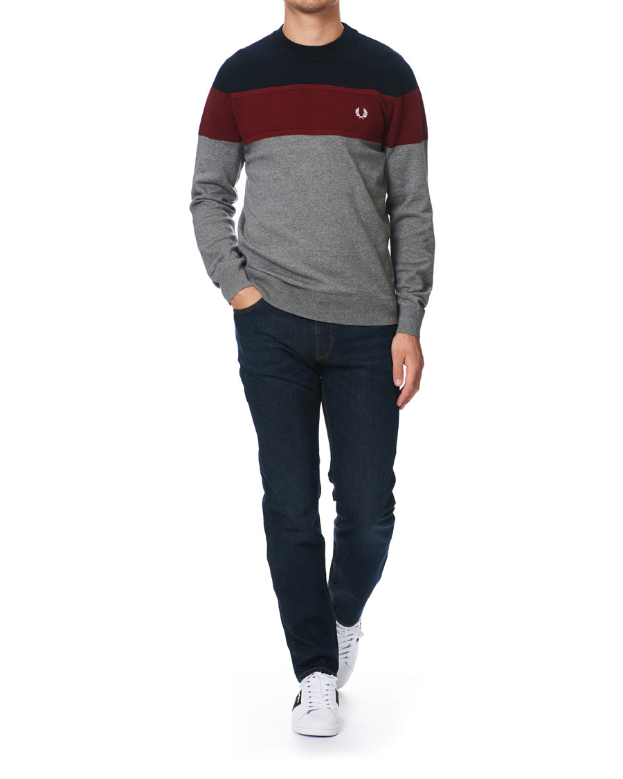 Herren | Pullover | Fred Perry | Panelled Jumper Steel Marl L