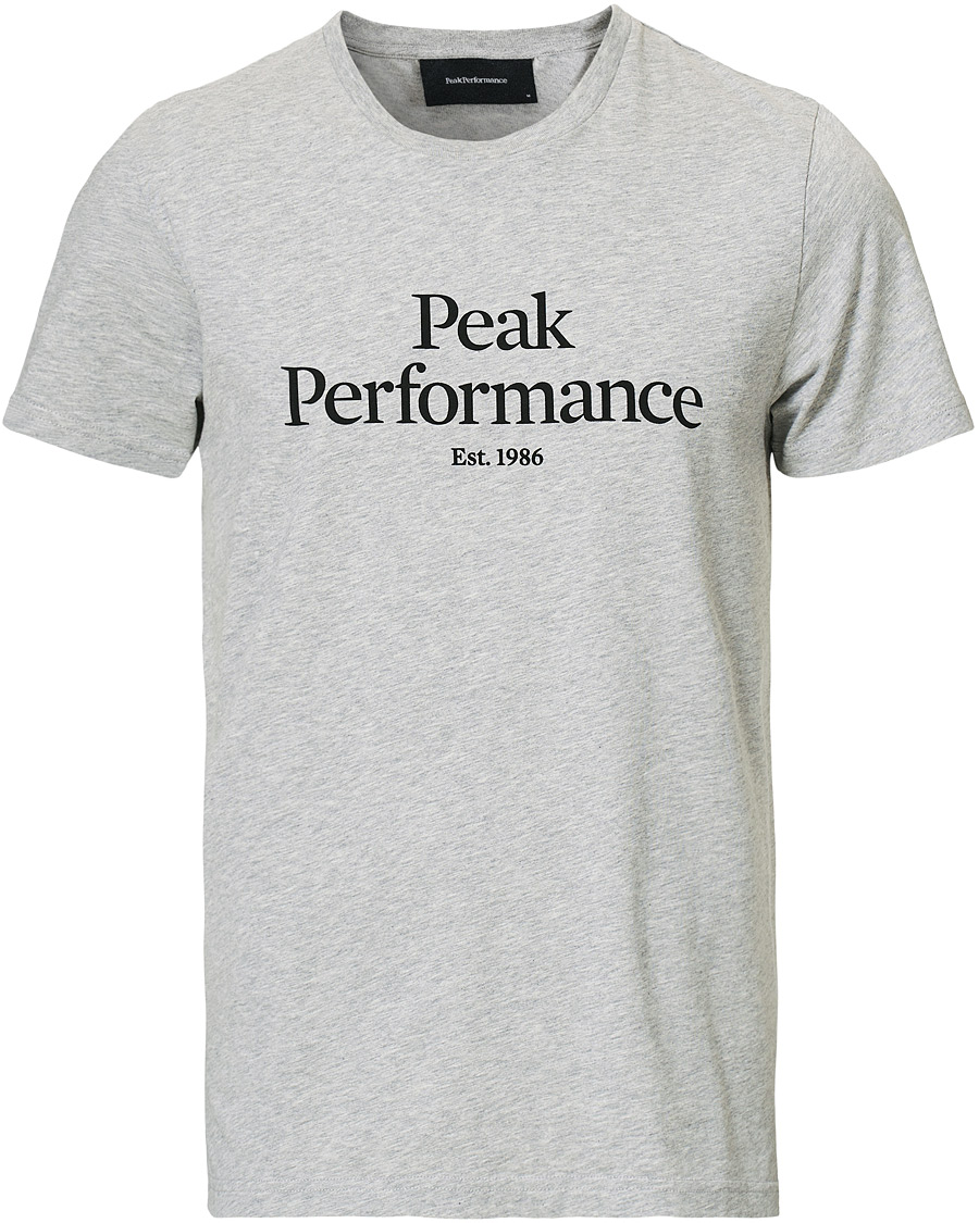 Herren | T-Shirts | Peak Performance | Original Logo Crew Neck Tee Light Grey Melange