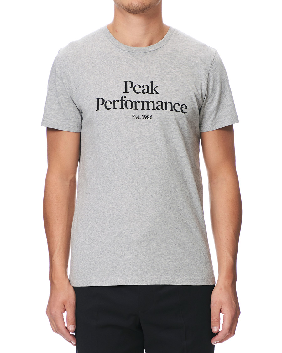 Herren | T-Shirts | Peak Performance | Original Logo Crew Neck Tee Light Grey Melange