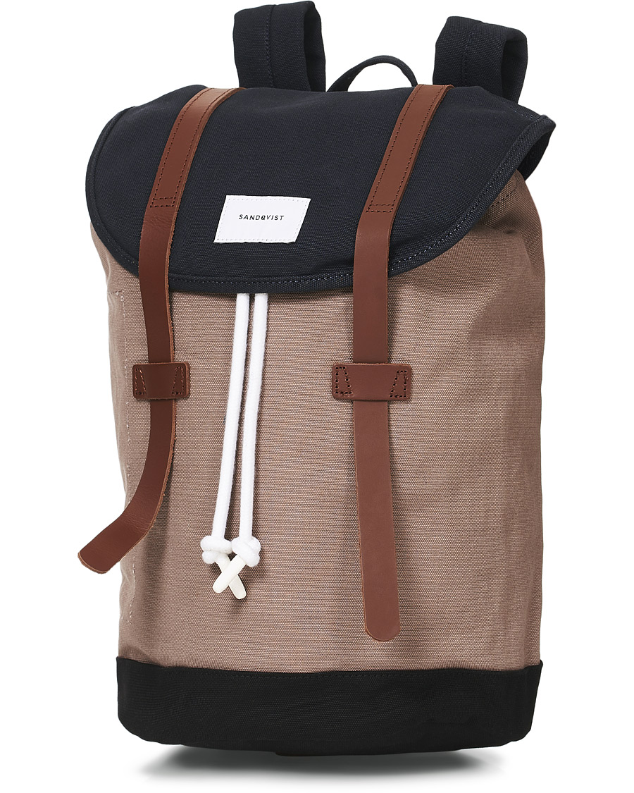 Herren | Sandqvist Stig Canvas Backpack Earth/Brown/Black | Sandqvist | Stig Canvas Backpack Earth/Brown/Black