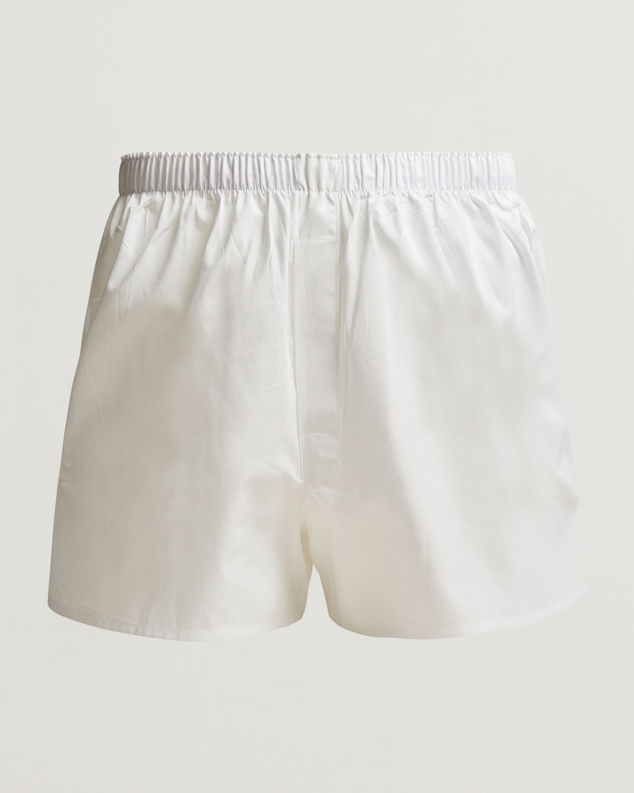 Herren | Unterwäsche | Sunspel | Classic Woven Cotton Boxer Shorts White