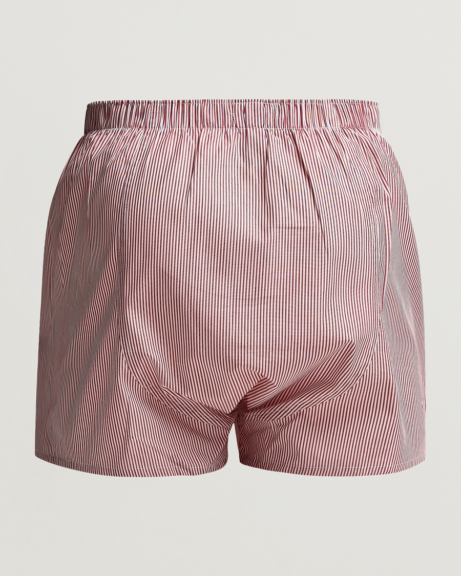 Herren | Best of British | Sunspel | Classic Woven Cotton Boxer Shorts Red/White