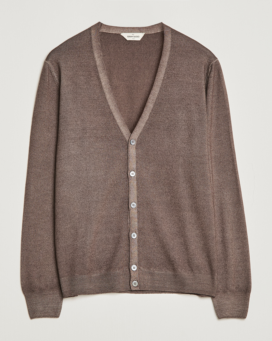 Herren | Pullover | Gran Sasso | Vintage Merino Fashion Fit Cardigan Beige