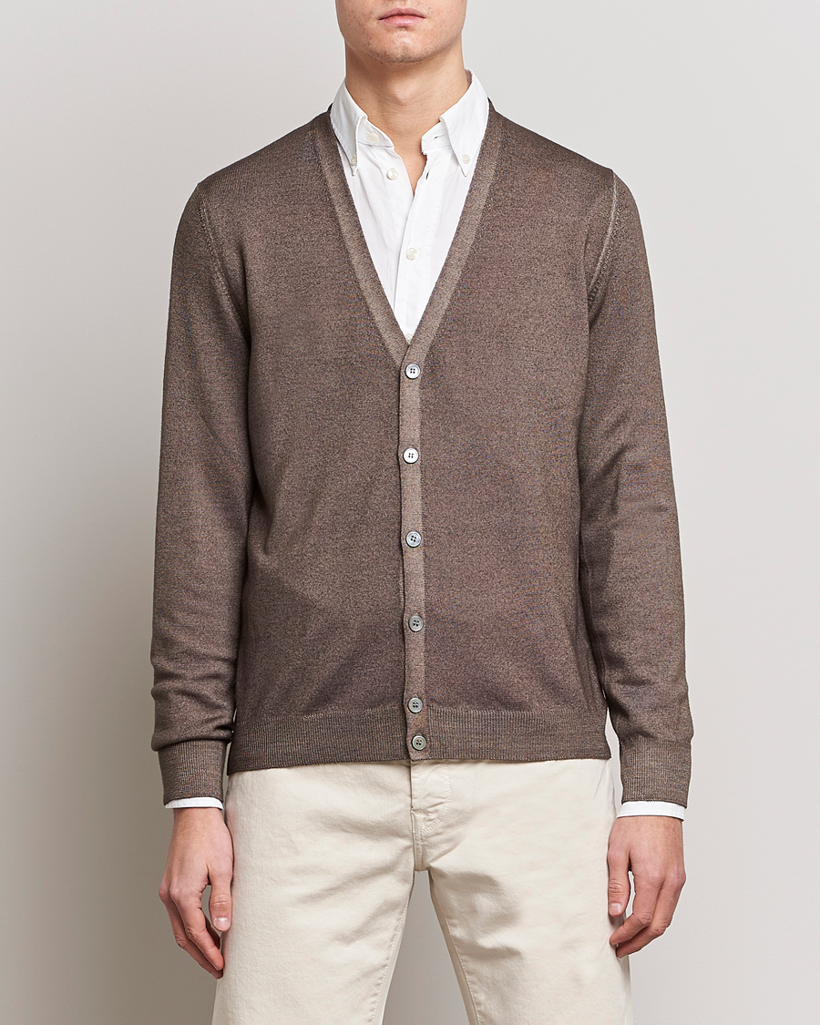 Herren | Pullover | Gran Sasso | Vintage Merino Fashion Fit Cardigan Beige