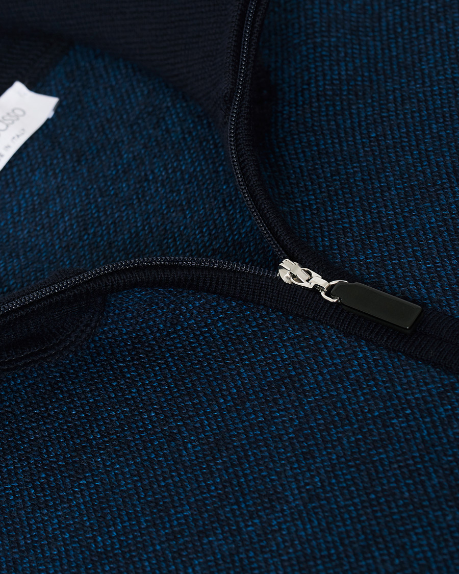 Herren | Pullover | Gran Sasso | Merino Fashion Fit Full Zip Blue/Blue