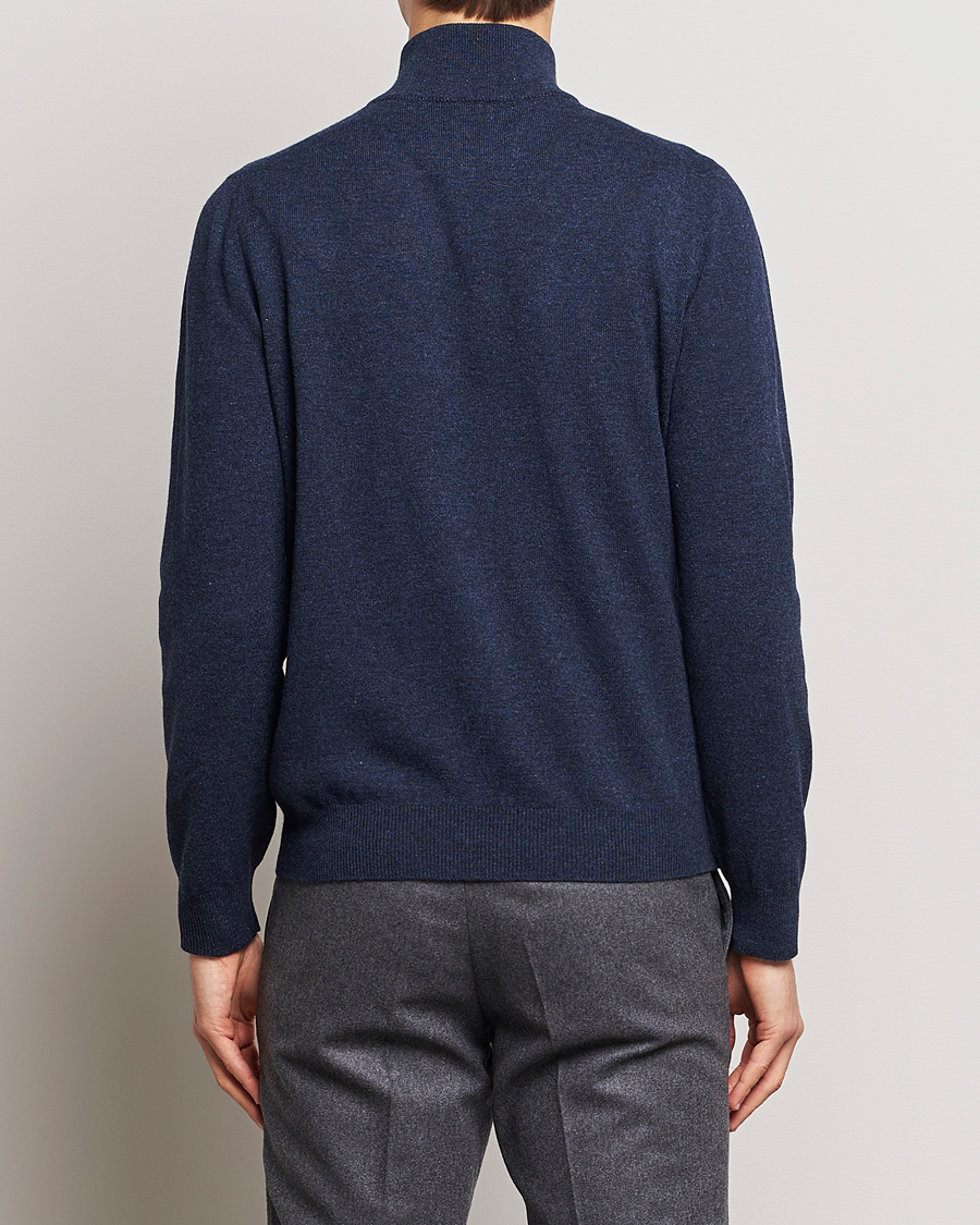Herren | Pullover | Gran Sasso | Wool/Cashmere Half Zip Navy Melange