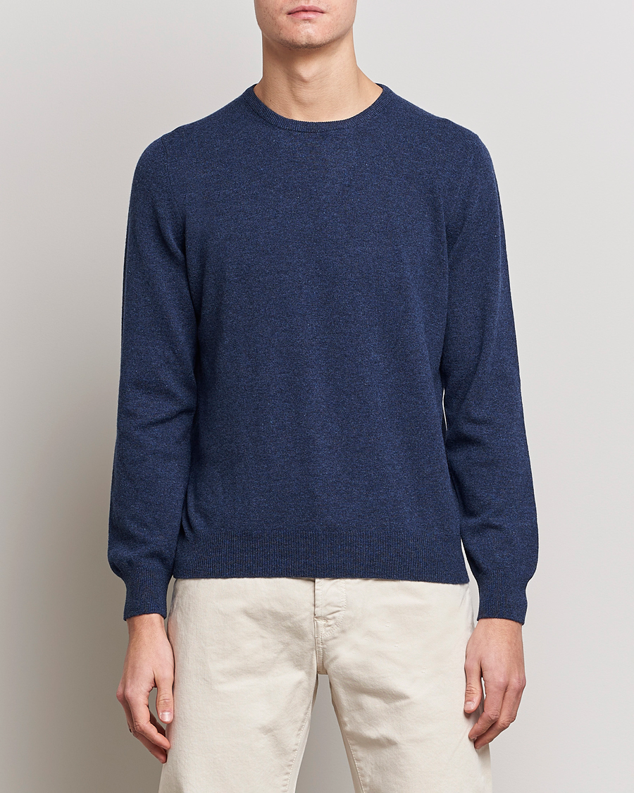 Herren | Pullover | Gran Sasso | Wool/Cashmere Crew Neck Navy Melange