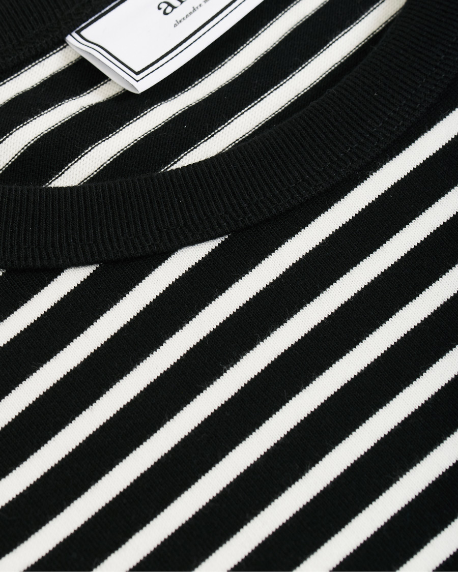 Herren | T-Shirts | AMI | Striped Long Sleeve Tee Black/White