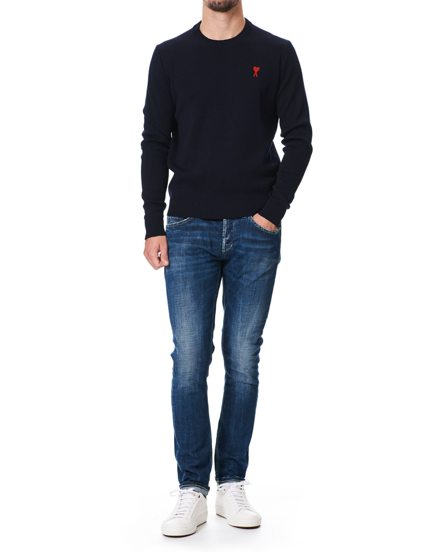 Herren | Pullover | AMI | Heart Logo Merino Sweater Navy