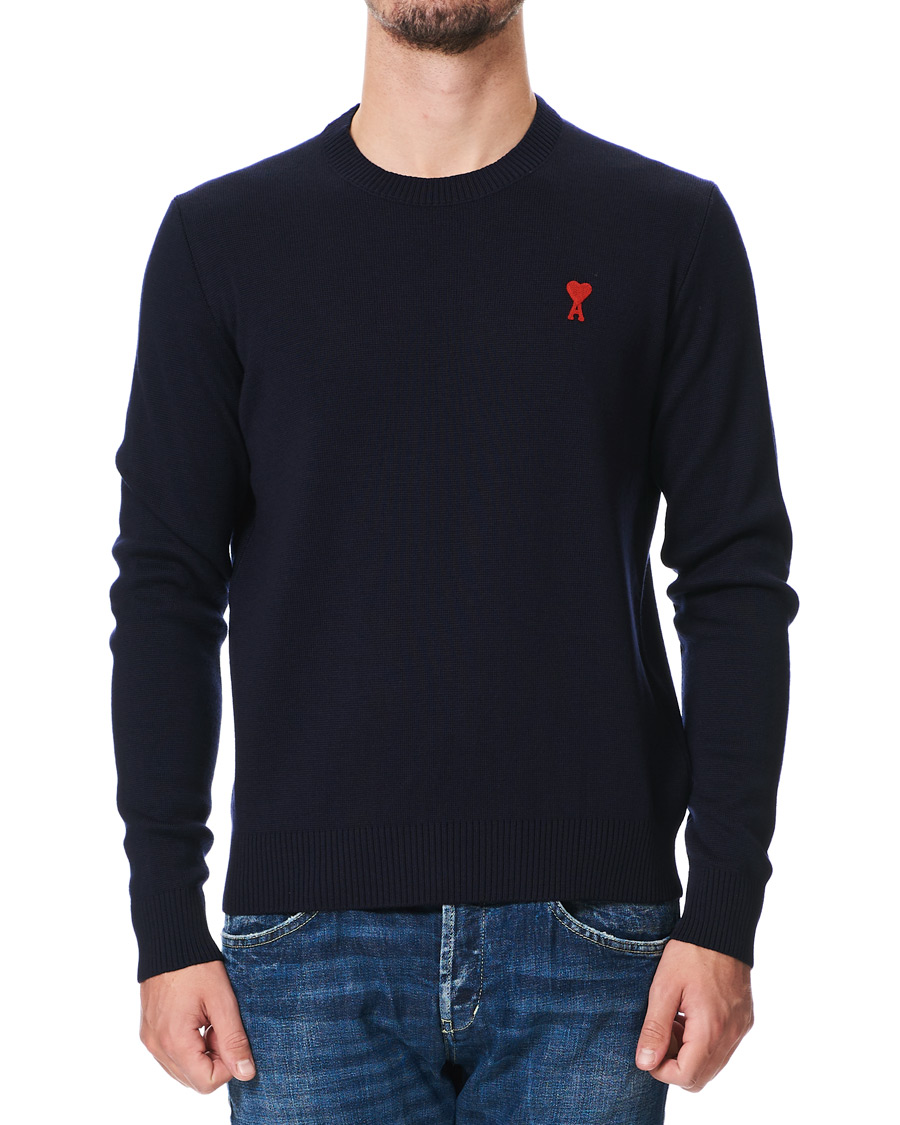 Herren | Pullover | AMI | Heart Logo Merino Sweater Navy