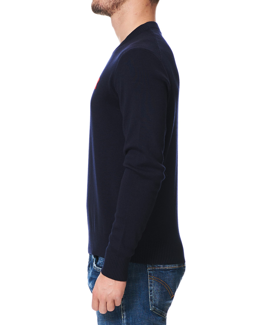 Herren | Pullover | AMI | Heart Logo Merino Sweater Navy