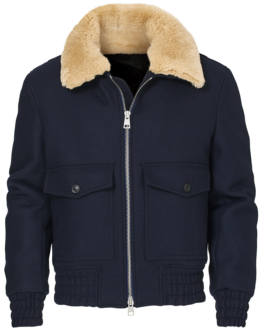Herren | Jacken | AMI | Shearling Bomber Jacket Navy