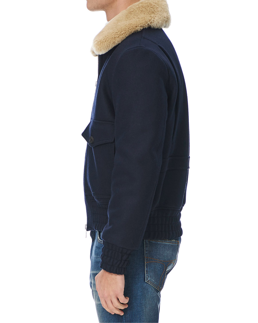 Herren | Jacken | AMI | Shearling Bomber Jacket Navy