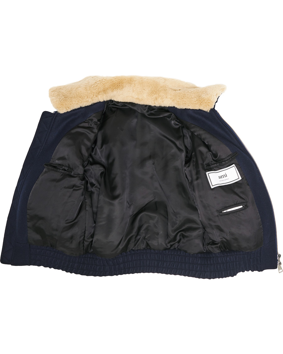 Herren | Jacken | AMI | Shearling Bomber Jacket Navy