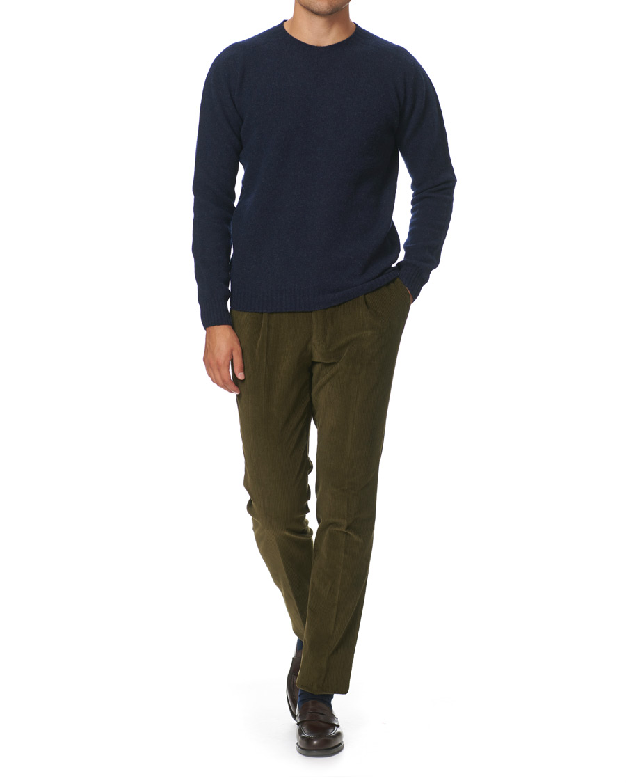 Herren | Pullover | Altea | Shetland Crew Neck Sweater Navy