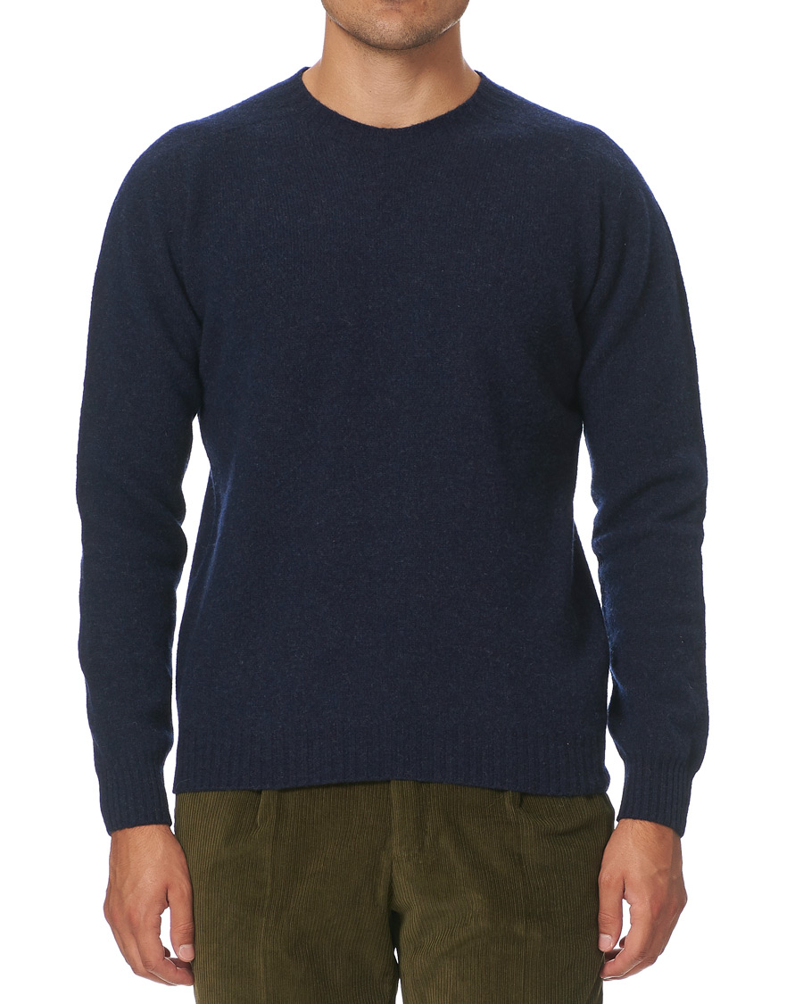 Herren | Pullover | Altea | Shetland Crew Neck Sweater Navy