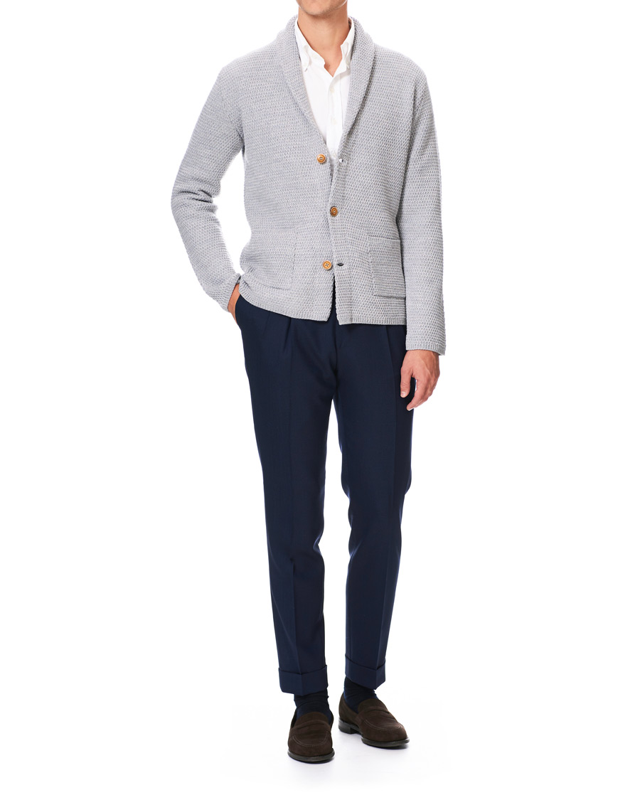 Herren | Pullover | Altea | Shawl Collar Cardigan Grey Melange