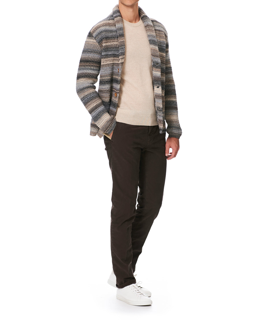 Herren | Pullover | Altea | Dégradé Shawl Collar Cardigan Grey/White