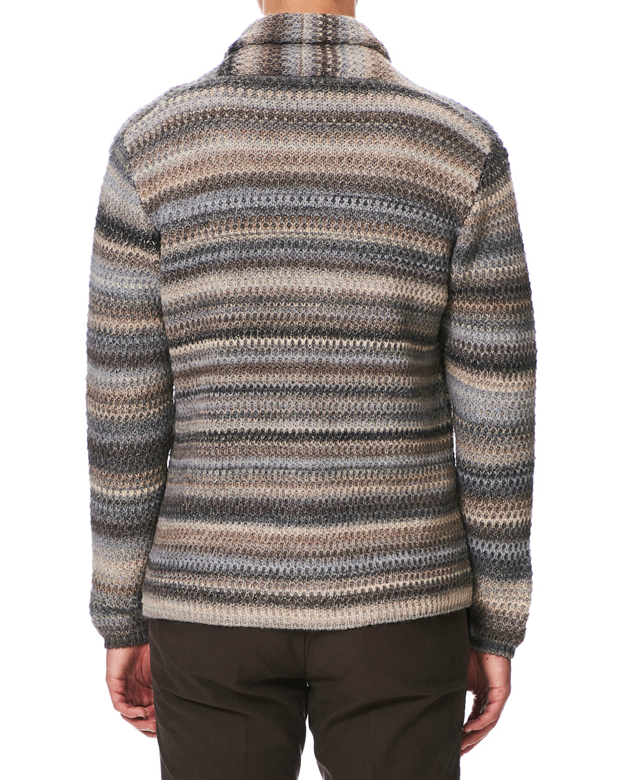 Herren | Pullover | Altea | Dégradé Shawl Collar Cardigan Grey/White
