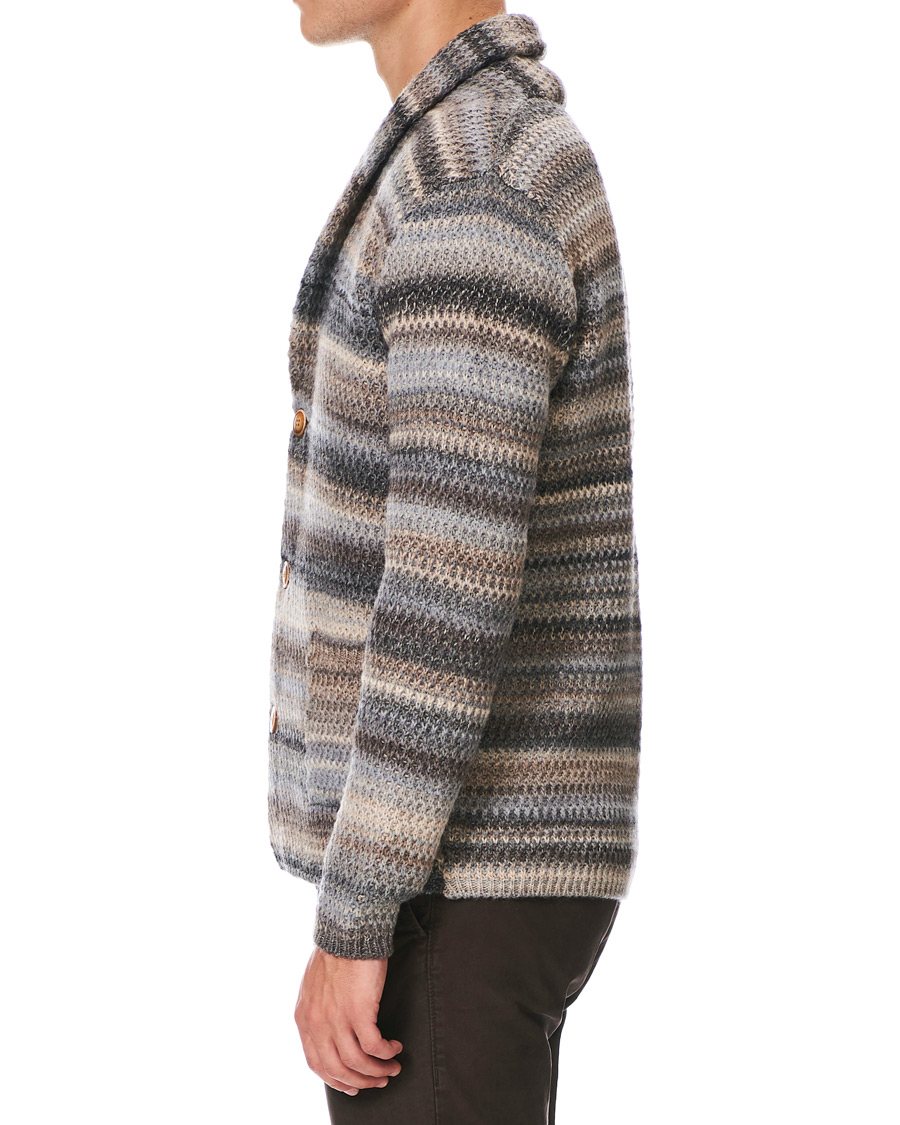 Herren | Pullover | Altea | Dégradé Shawl Collar Cardigan Grey/White