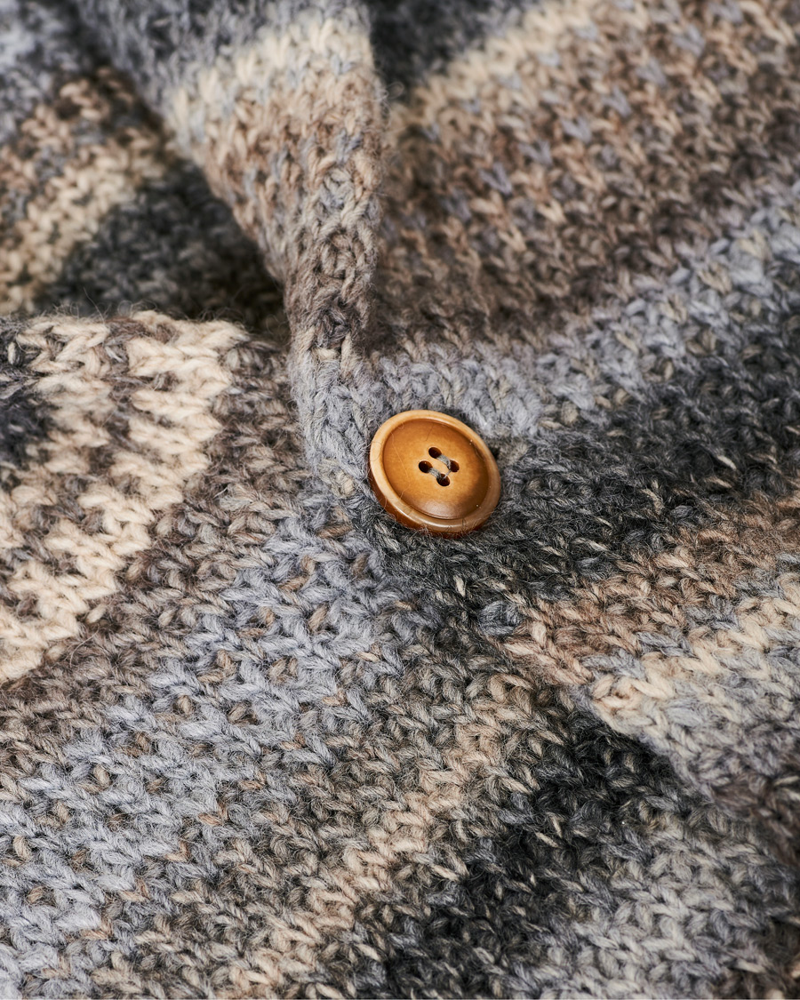 Herren | Pullover | Altea | Dégradé Shawl Collar Cardigan Grey/White