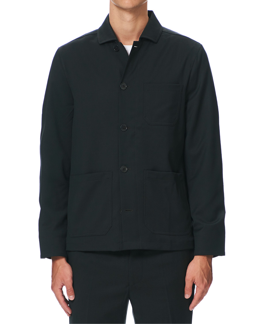 Herren | Hemden | Filippa K | Louis Gabardine Jacket Dark Spruce