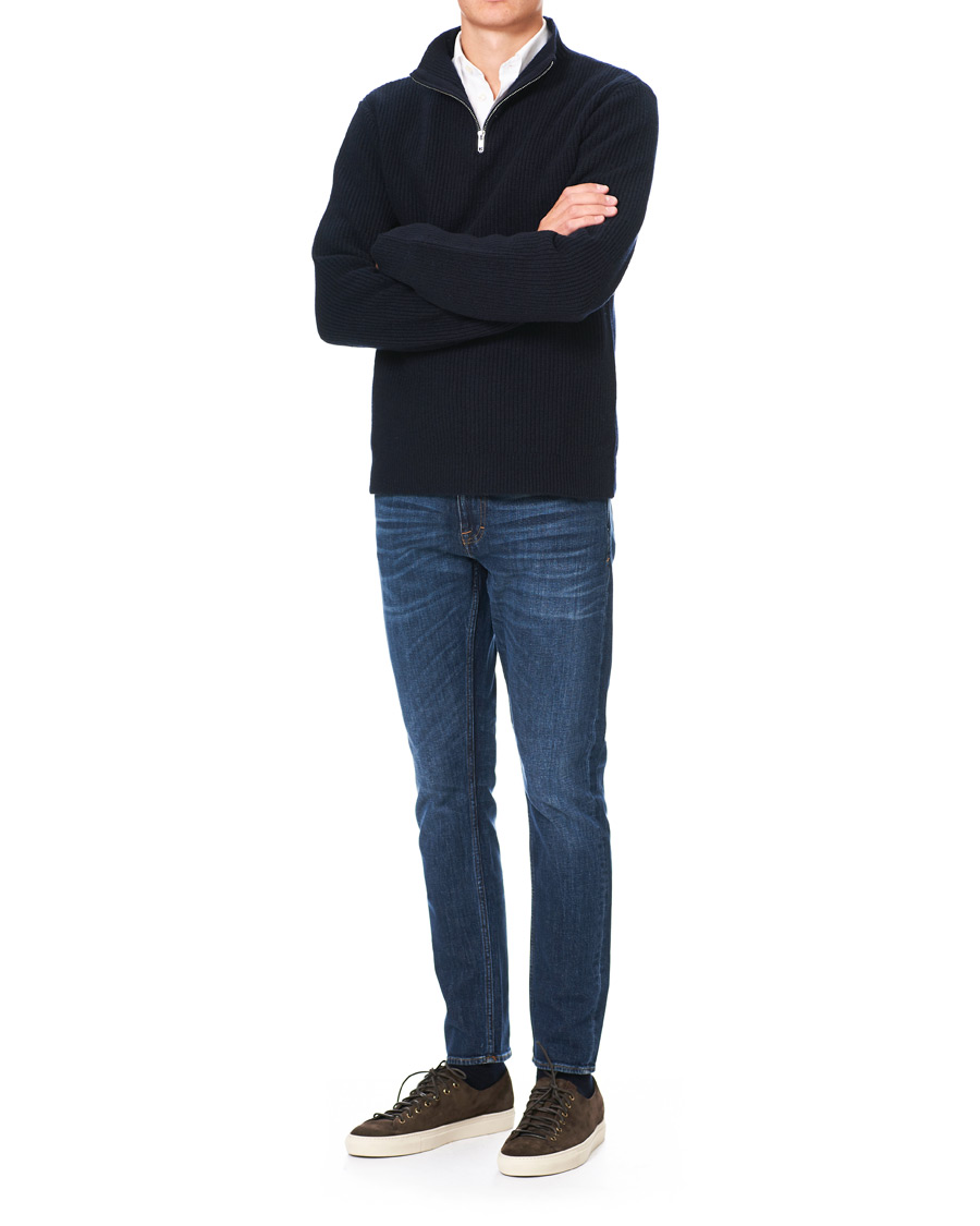 Herren | Pullover | Filippa K | Harrod Zip Wool/Cashmere Sweater Navy