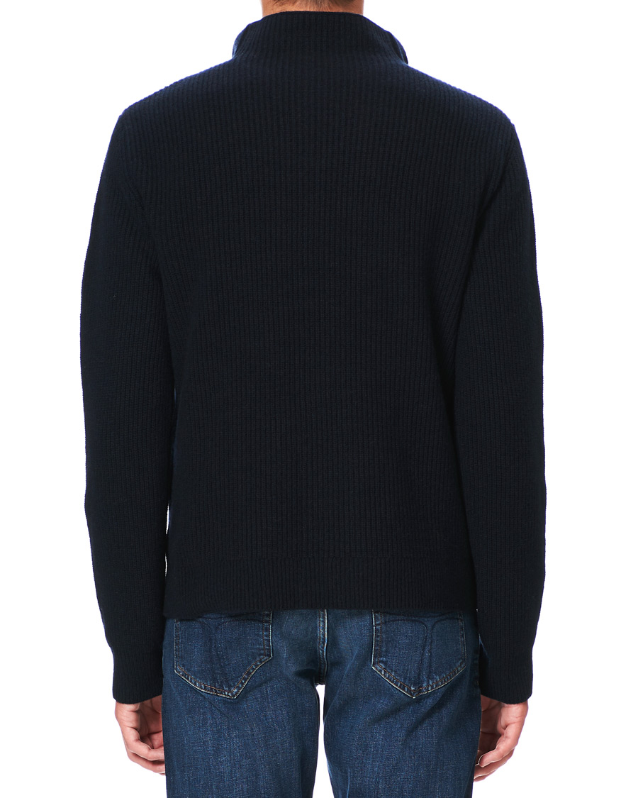 Herren | Pullover | Filippa K | Harrod Zip Wool/Cashmere Sweater Navy