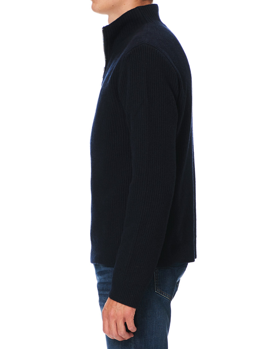 Herren | Pullover | Filippa K | Harrod Zip Wool/Cashmere Sweater Navy