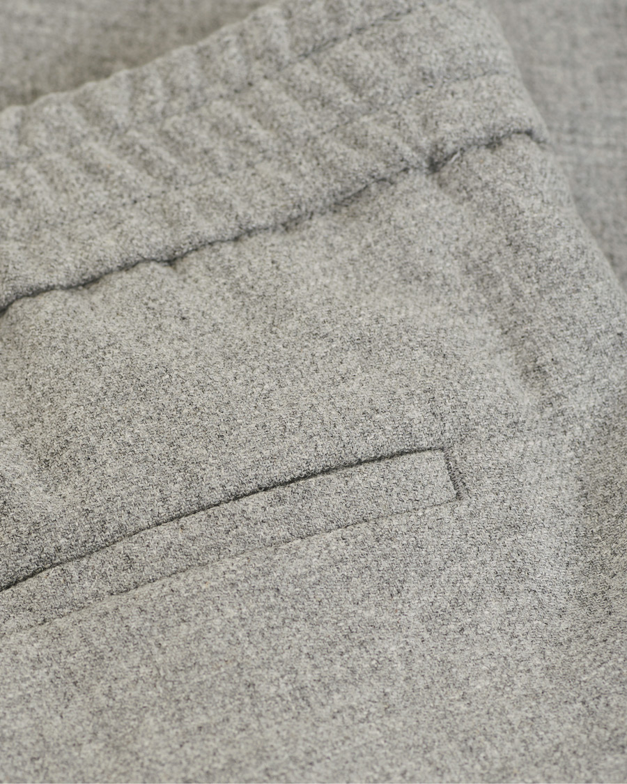 Herren | Hosen | Filippa K | Terry Flannel Cropt Turn Up Trousers Warm Grey Mel
