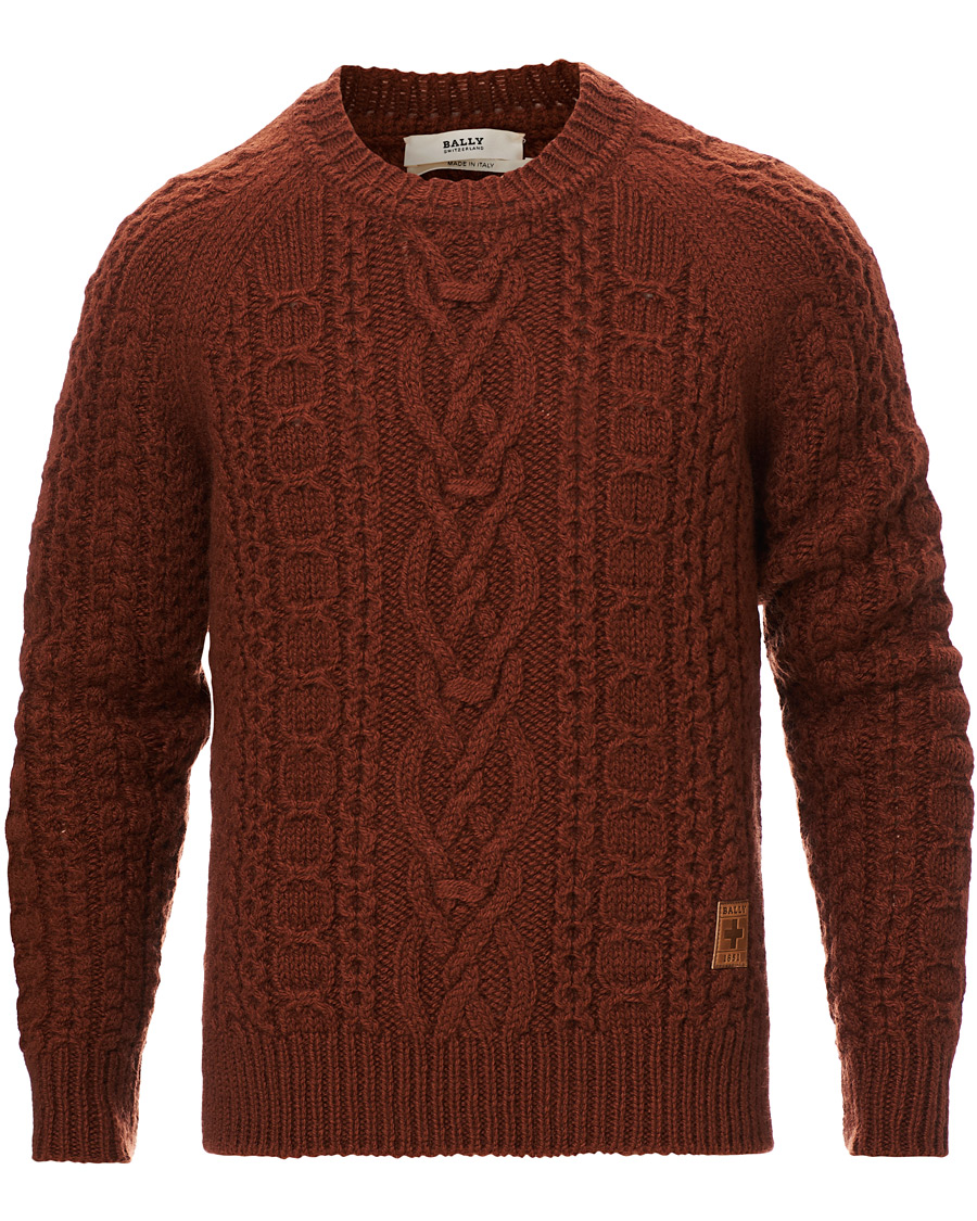 Herren | Pullover | Bally | Aran Cable Knit Sweater Dark Orange