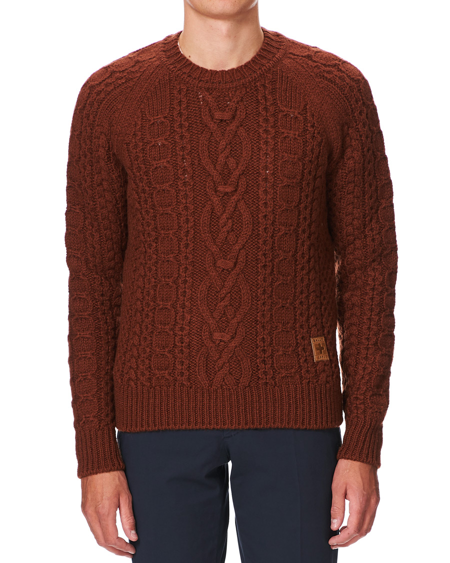 Herren | Pullover | Bally | Aran Cable Knit Sweater Dark Orange