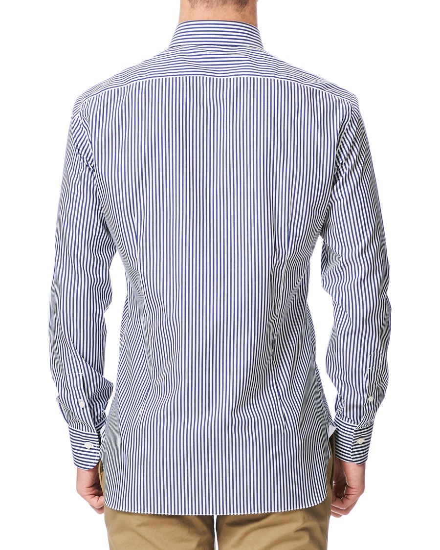 Herren | Hemden | Barba Napoli | Slim Fit Button Down Pocket Shirt White/Blue