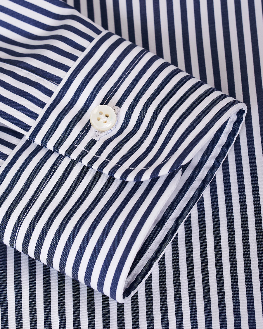 Herren | Hemden | Barba Napoli | Slim Fit Button Down Pocket Shirt White/Blue