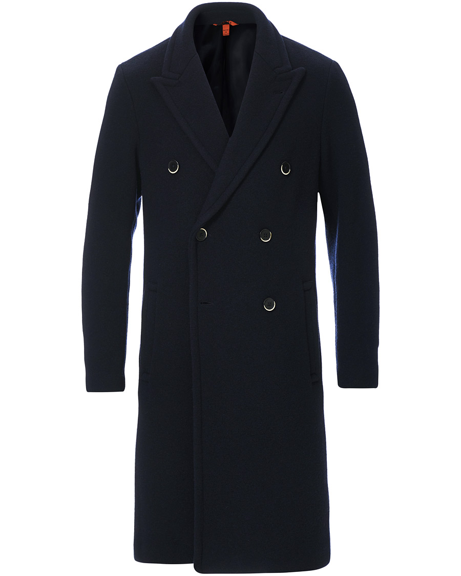 Herren | Jacken | Barena | Soft Double Breasted Wool Coat Navy