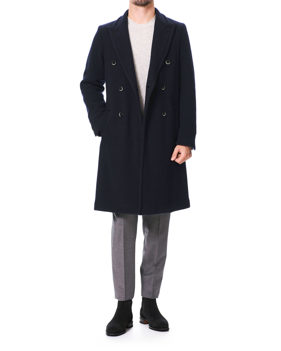 Herren | Jacken | Barena | Soft Double Breasted Wool Coat Navy