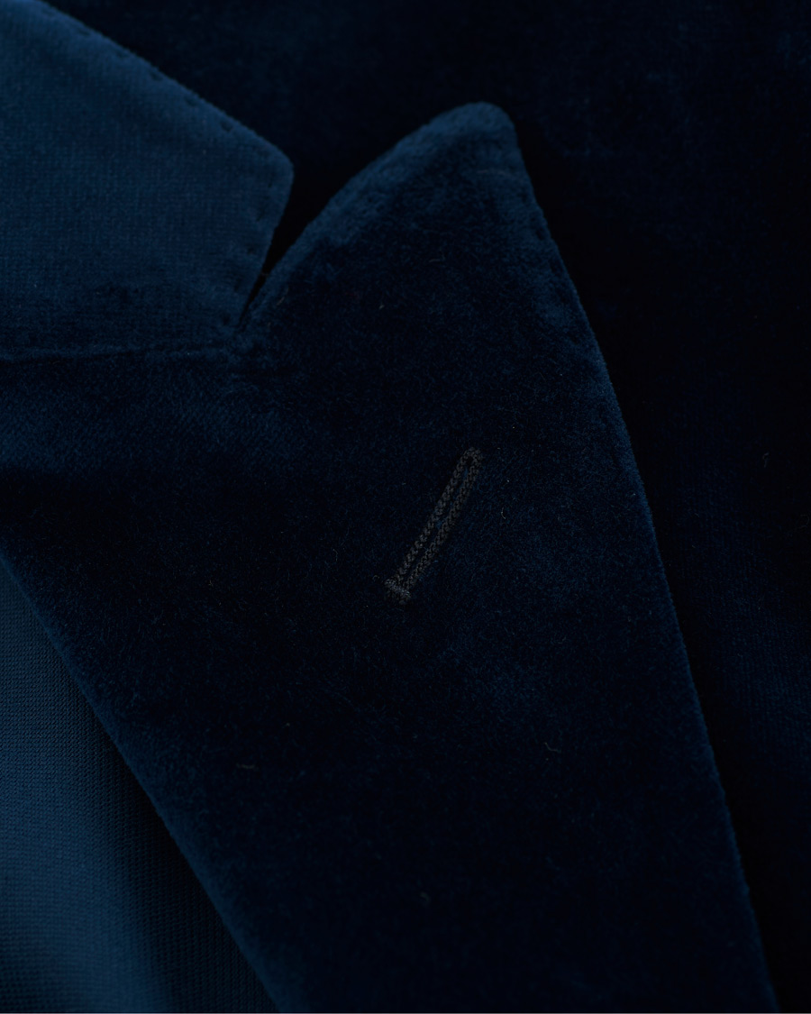 Herren | Sakkos | Boglioli | K Jacket Peak Lapel Velvet Blazer Navy