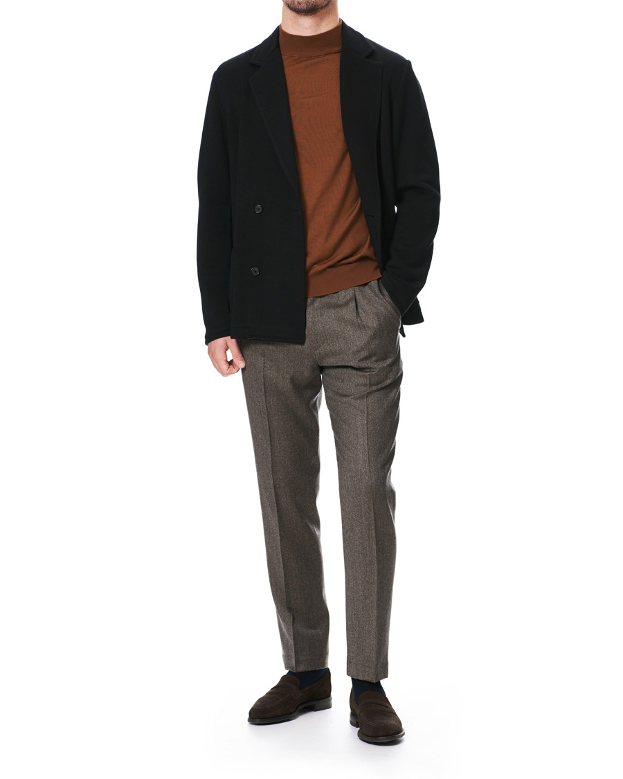 Herren | Pullover | Camoshita | Mock Neck Pullover Rust Brown