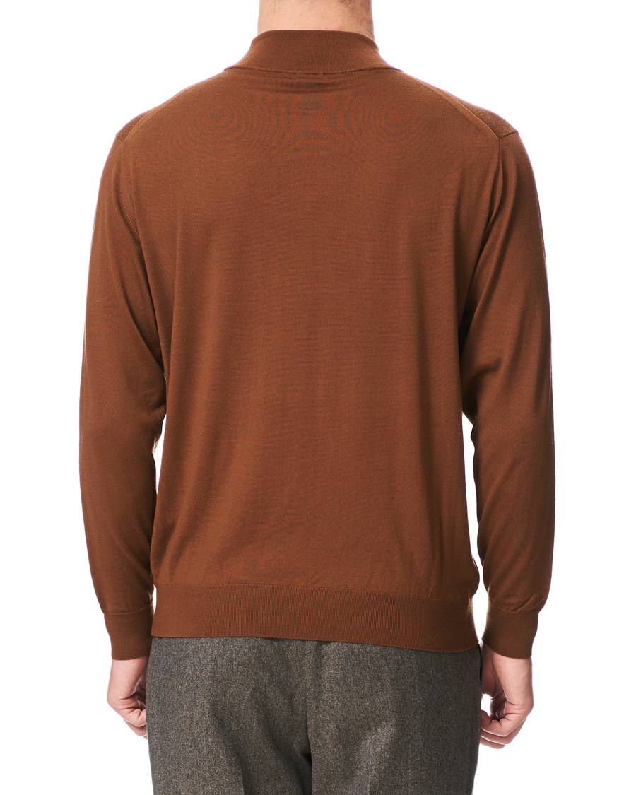 Herren | Pullover | Camoshita | Mock Neck Pullover Rust Brown