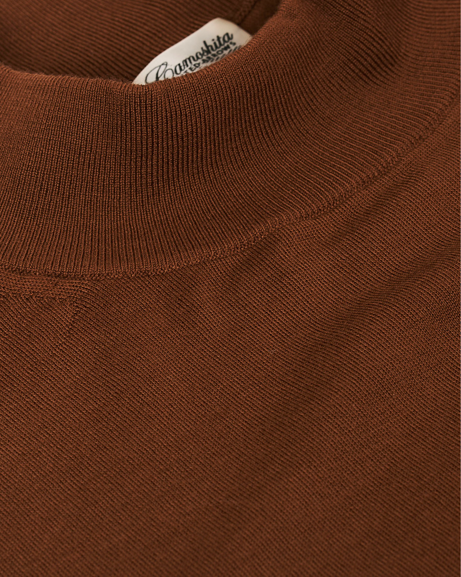 Herren | Pullover | Camoshita | Mock Neck Pullover Rust Brown